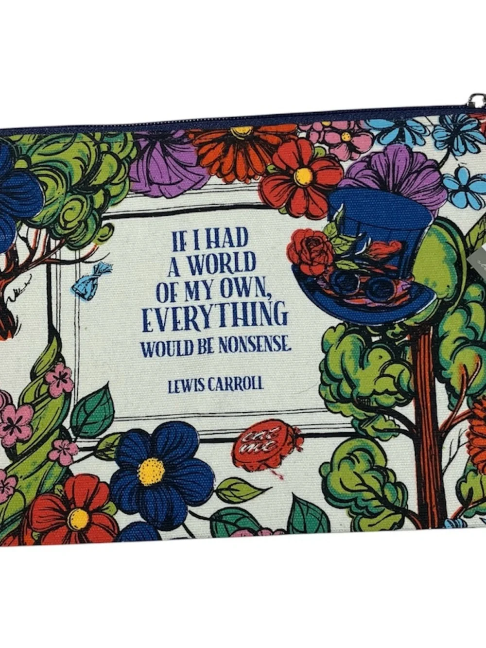 Alice’s Adventures In Wonderland Canvas Pencil Makeup Pouch Steel Mill & Co New